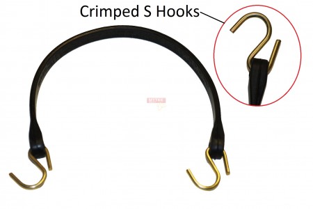 21" Natural Rubber Tarp Bungee Straps Crimped Hooks -50 Pack