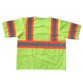 Safety Vest Class 3 Fluorescent Yellow w/ Orange Trim & Silver Tape